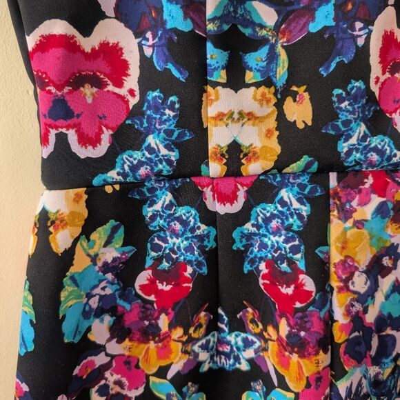 Nicole Miller Sleeveless Romper Dress Multi Floral Size Small - Picture 4 of 6